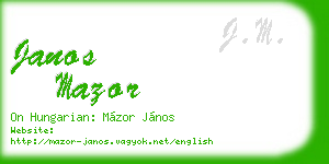 janos mazor business card